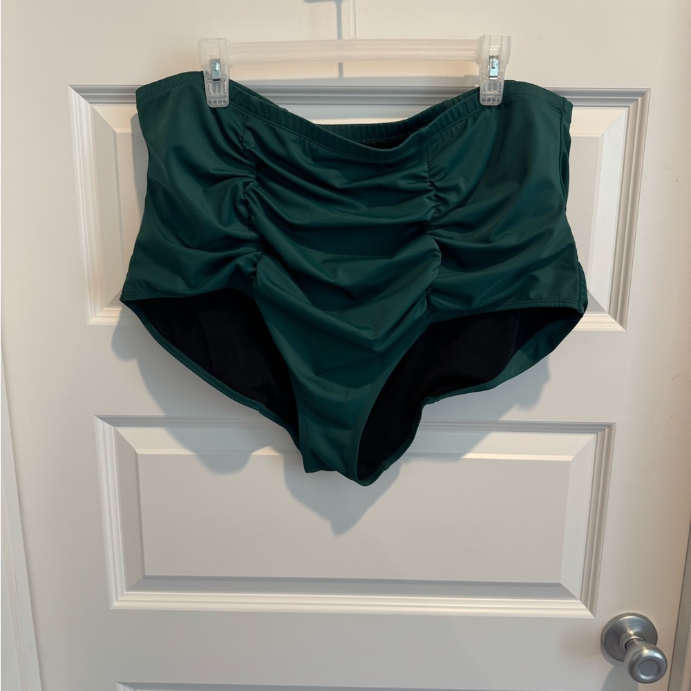Torrid Teal Ruched Swim Bottoms